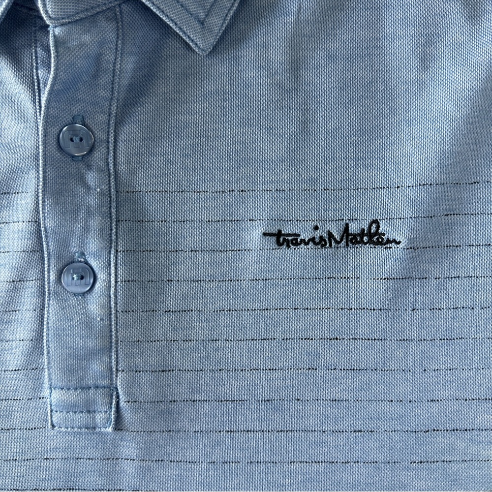 Travis Mathew TPC Sawgrass Golf Polo Shirt Men’s L Lt Blue Performance - 307